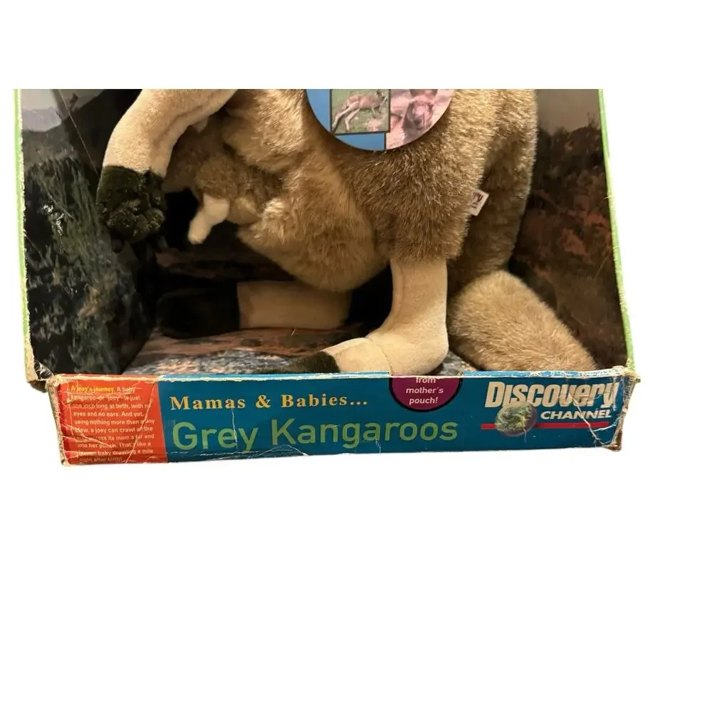Discovery Channel Rumby & Joey Grey Kangaroos Plush Vintage 2000 Removable Baby